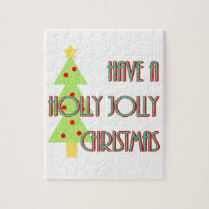 have a holly jolly christmas mid century modern jigsaw puzzle