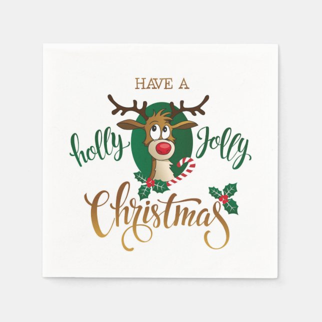 Have a Holly Jolly Christmas  Napkin (Front)