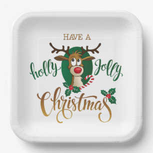 Have a Holly Jolly Christmas  Paper Plate