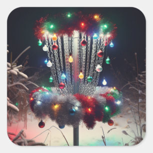 Have a Holly Jolly Disc-mas! Christmas Humour Square Sticker