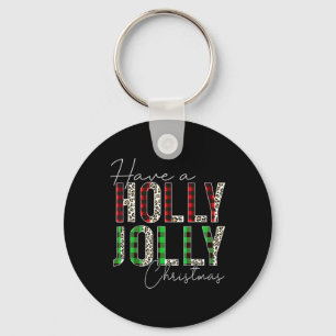 Have A Holly Xmas Jolly Christmas Rainbow Key Ring