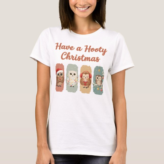 Have a Hooty Christmas Owls T-Shirt (Front)