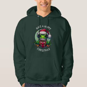 Have a Hoppy Christmas   Frog Pun Hoodie