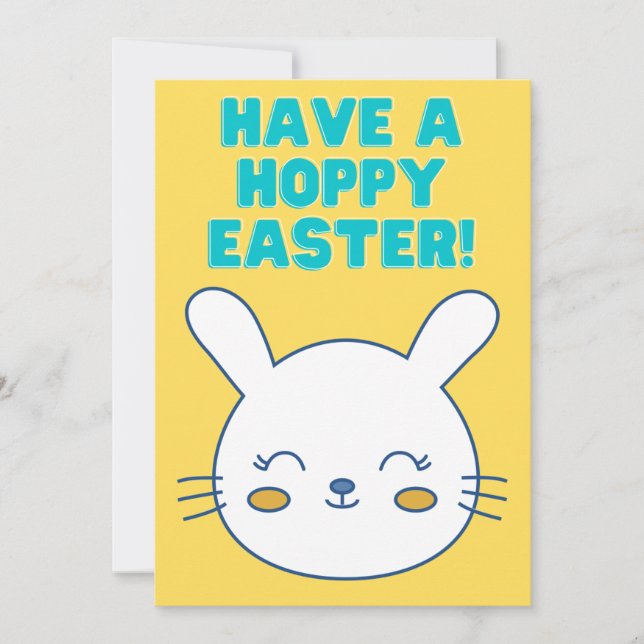 Have a Hoppy Easter Funny Humourous Bunny Rabbit Holiday Card (Front)
