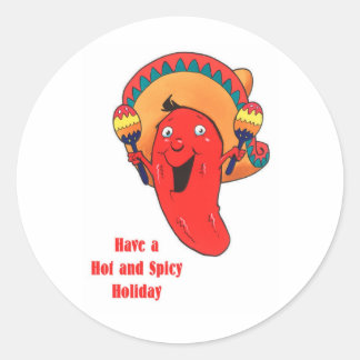 Have a Hot and Spicy Holiday Christmas Classic Round Sticker