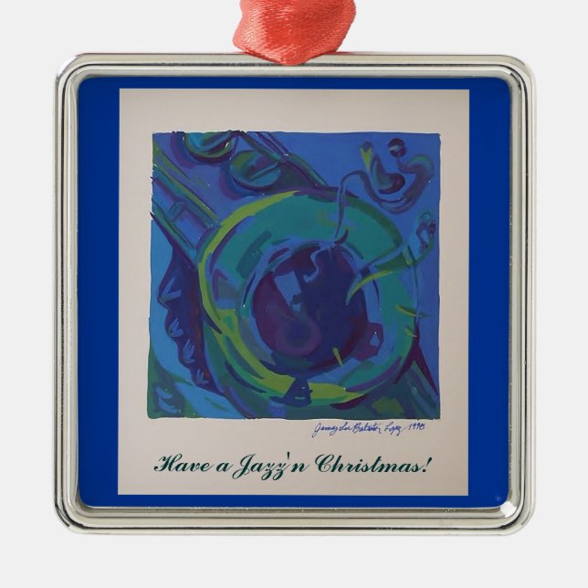 Have a Jazz'n Christmas Metal Tree Decoration (Front)