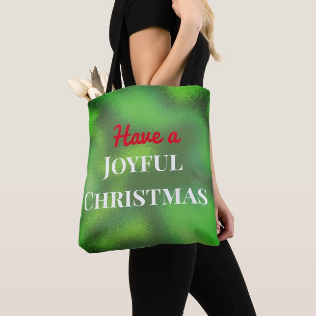 Have A Joyful Christmas Typography Frosted Tote Bag (Close Up)
