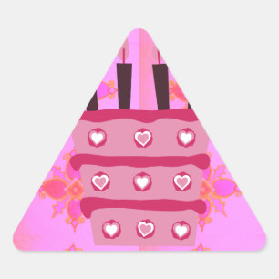 Have a Lovely Blessed Wonderful  Happy Birthday Triangle Sticker
