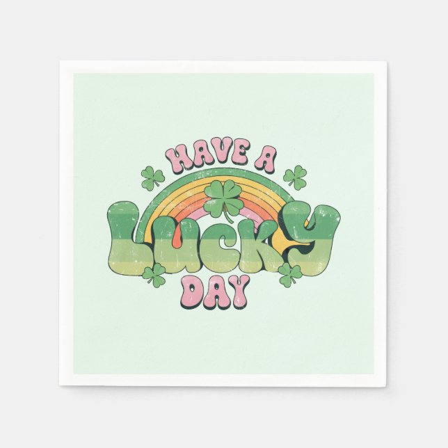 Have a Lucky Day Retro St. Patrick's Day Napkin (Front)