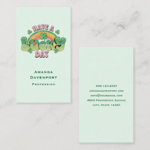 Have a Lucky Day Retro Typography Business Card