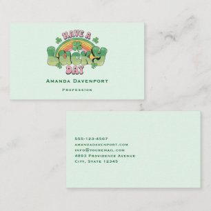 Have a Lucky Day Retro Typography Business Card