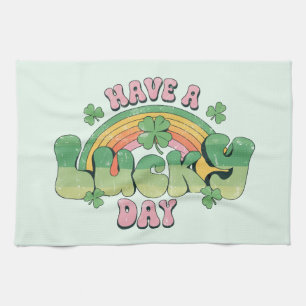 Have a Lucky Day Retro Typography Tea Towel