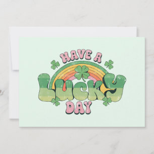 Have a Lucky Day Retro Typography Thank You Card