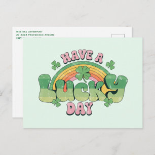 Have a Lucky Day Retro Typography Thank You Postcard
