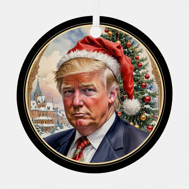 Have a Maganificent Christmas Trump MAGA Holiday Metal Tree Decoration (Front)