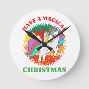 have a magical christmas round clock