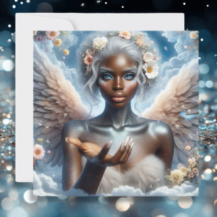 Have a Magical Day   Black Angel with Blue Eyes Card