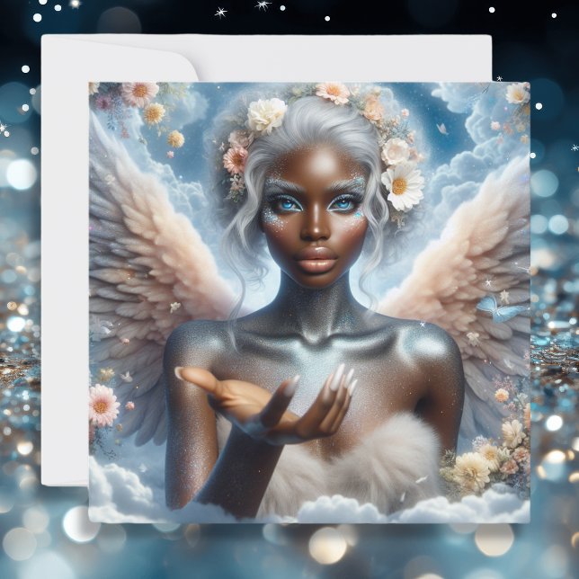 Have a Magical Day | Black Angel with Blue Eyes Card (Creator Uploaded)