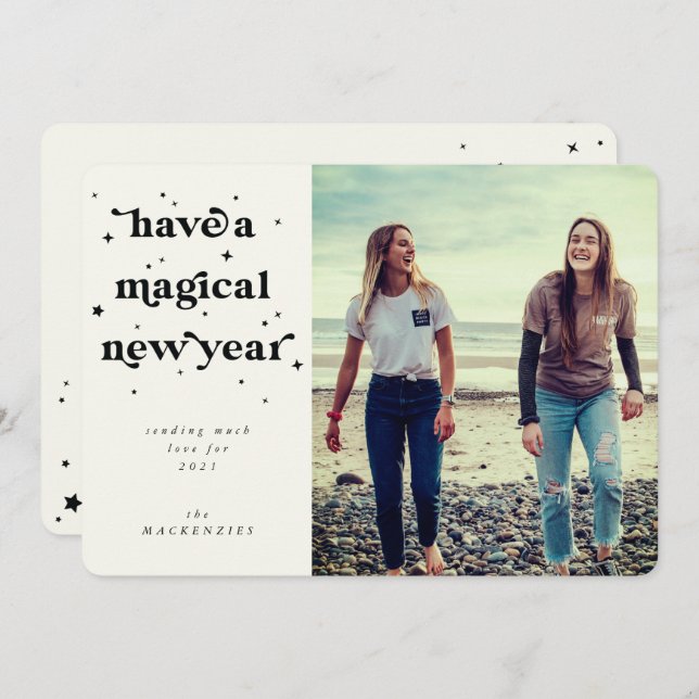 Have A Magical New Year Photo Holiday Card (Front/Back)