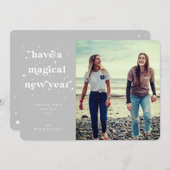 Have A Magical New Year Photo Holiday Card (Front/Back)