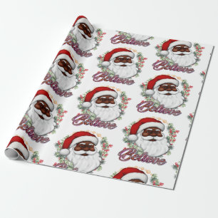 Have A Melanin Christmas Black Santa Claus Wrapping Paper