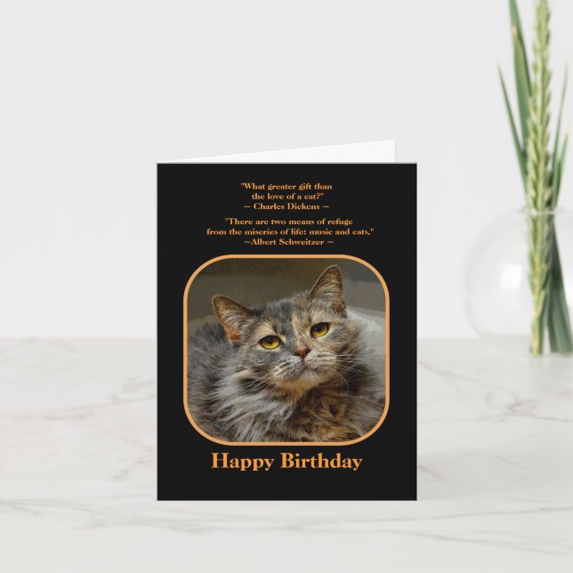 Have a meow-velous Birthday Tortoiseshell Cat Card (Front)