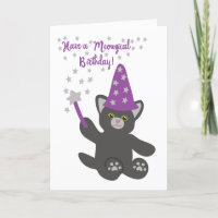 Have a Meowgical Birthday Cute Cat Wizard