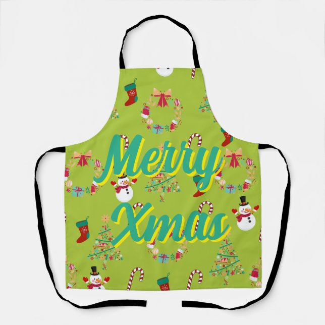 Have a meowy christmas-Santa claws Apron (Front)