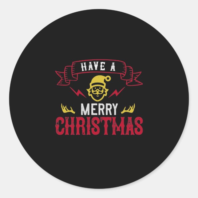 Have A Merry Christmas Classic Round Sticker (Front)