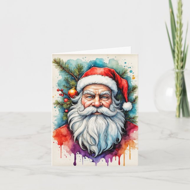 Have A Merry Christmas From Santa Claus Holiday Card (Front)