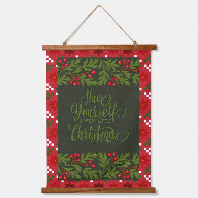 Have A Merry Christmas Tacky Sweater Style Hanging Tapestry (Front)