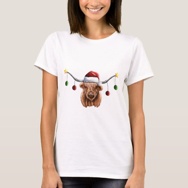 Have a Merry Hielan Coo Christmas  T-Shirt (Front)