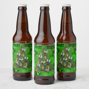 Have A Merry Lawn Bowls Christmas, Beer Bottle Label