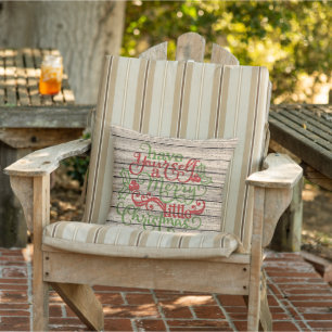 Have A Merry Little Christmas On Faux Wood Planks Cushion