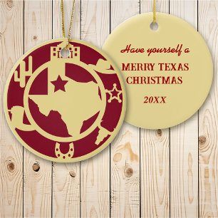 Have a Merry Texas Christmas Ceramic Ornament