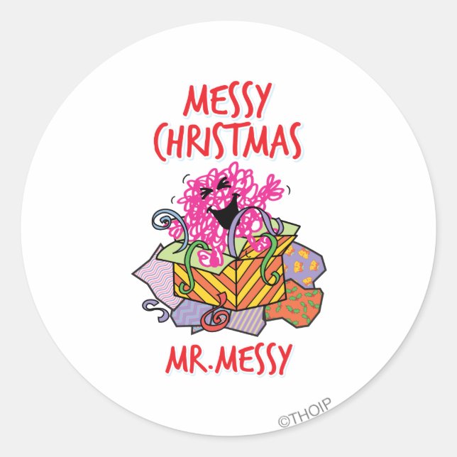 Have A Messy Christmas Classic Round Sticker (Front)