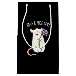 Have A Mice Day Funny Mouse Pun Dark BG Small Gift Bag