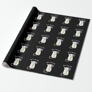 Have A Mice Day Funny Mouse Pun Dark BG Wrapping Paper
