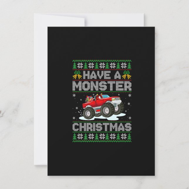 Have A Monster Christmas Ugly Monster Truck Xmas P Invitation (Front)