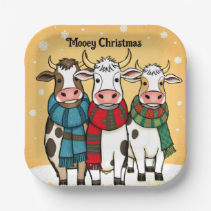 Have a Mooey Christmas Paper Plate