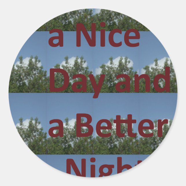 Have a Nice Day & a Better Night Art Classic Round Sticker (Front)