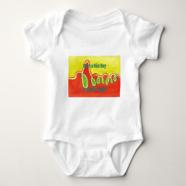 Have a Nice Day & a Better Night Oil Painting Art  Baby Bodysuit (Front)