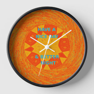 Have a Nice Day & a better Night red Design Clock