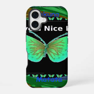Have a Nice Day and a better night butterfly.png iPhone 16 Case