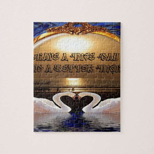 Have A Nice day and a Nice Night.silver Jigsaw Puzzle (Vertical)