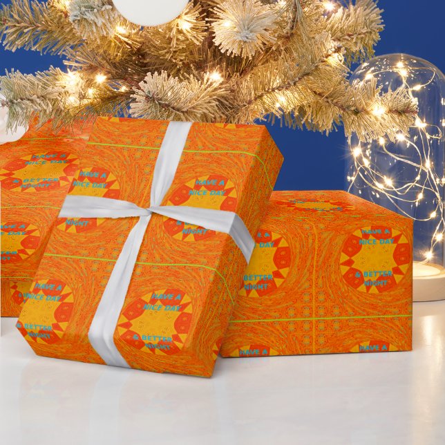 Have a Nice Day & Better Night Art Print Wrapping Paper (Holidays)