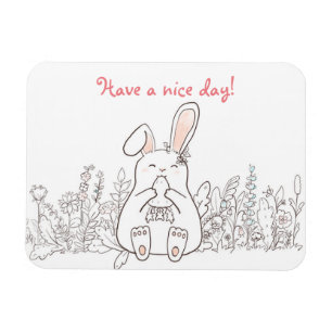 Have A Nice Day/ Cute Bunny Magnet