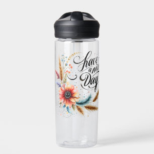 Have a Nice day floral Water Bottle