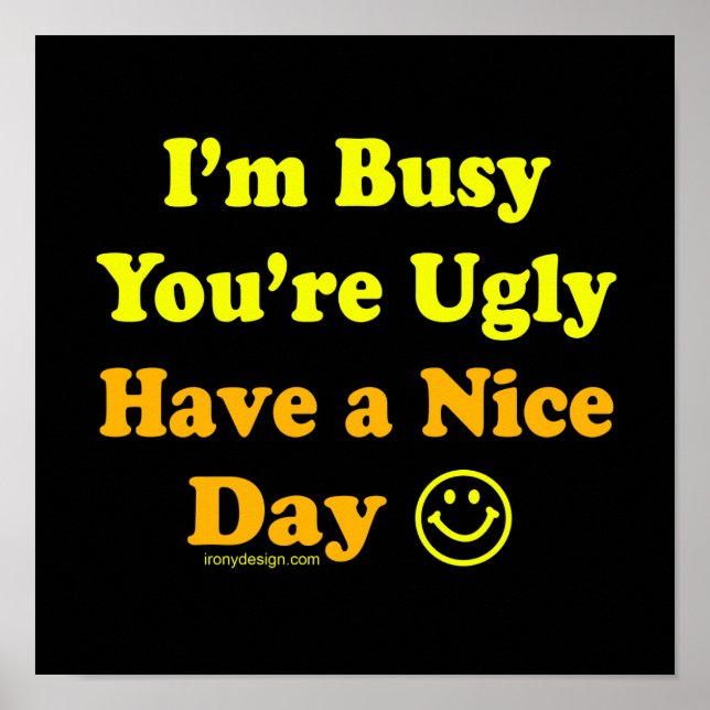 Have a Nice Day Funny Insult Poster (Front)