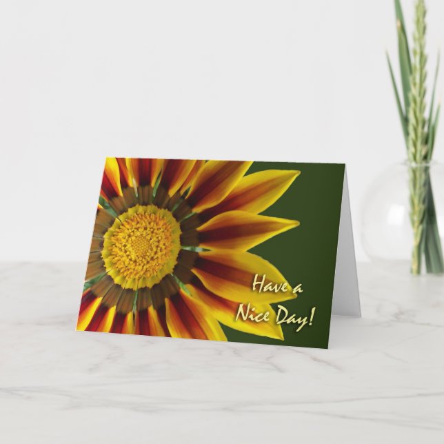 Have a Nice Day Greeting Card, Gazania Flower Card (Front)